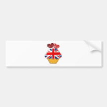 Petit gâteau de drapeau d'Union Jack avec des coeu Adhésifs Pour Voiture