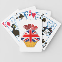 Petit gâteau de drapeau d'Union Jack avec des coeu Jeux De Poker