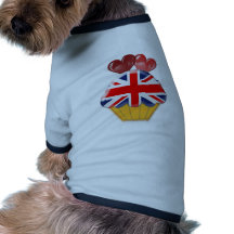 Petit gâteau de drapeau d'Union Jack avec des coeu Manteaux Pour Animaux Domestiques