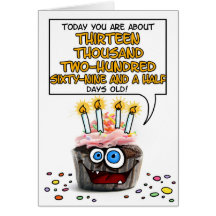 Petit gâteau de joyeux anniversaire - 36 années carte