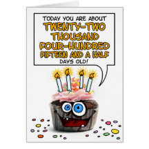 Petit gâteau de joyeux anniversaire - 61 années cartes de vœux