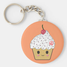 Petit gâteau de Kawaii avec le crâne et la cerise  Porte-clef