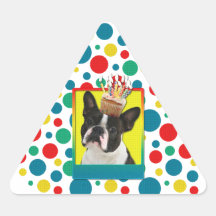 Petit gâteau d'invitation - Boston Terrier Adhésif