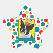 Petit gâteau d'invitation - Boston Terrier Autocollants