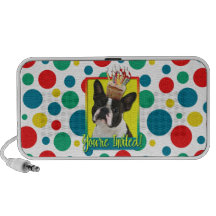 Petit gâteau d'invitation - Boston Terrier Haut-parleurs iPod