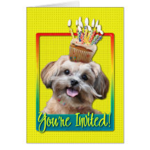 Petit gâteau d'invitation - ShihPoo - Maggie Cartes De Vœux