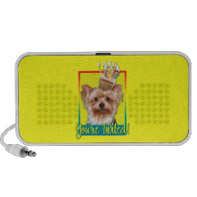 Petit gâteau d'invitation - Yorkshire Terrier Haut-parleurs iPod