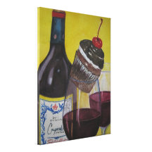 Petit gâteau et vin de petit gâteau impression sur toile