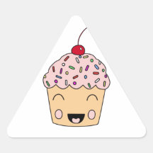 Petit gâteau heureux - de base autocollant en triangle