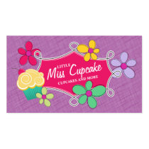 Petit gâteau lunatique floral et cadre de griffonn cartes de visite