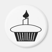 Petit gâteau noir et blanc magnets