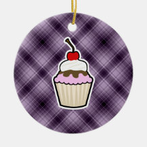 Petit gâteau pourpre décorations pour sapins de noël