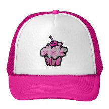 petit gâteau punk rose d'os croisés de crâne casquettes