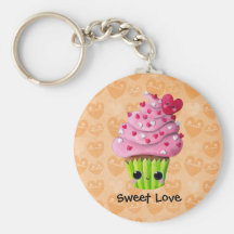 Petit gâteau romantique mignon porte-clés