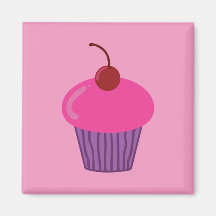 Petit gâteau rose aimants pour réfrigérateur