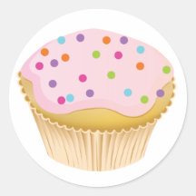 Petit gâteau rose autocollant