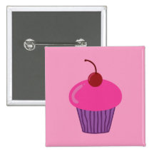 Petit gâteau rose badge