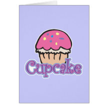 Petit gâteau rose carte de vœux
