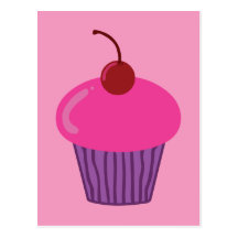Petit gâteau rose carte postale