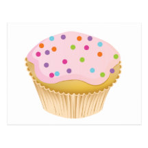 Petit gâteau rose cartes postales