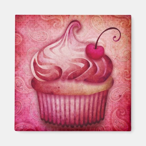 Petit gâteau rose de Paisley Aimants