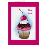 PETIT GÂTEAU : Rose : Invitation : Art en pastel Carte De Vœux