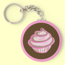 Petit gâteau rose Keychain de remous porte-clés