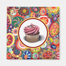 Petit gâteau rose - la vie resplendissante magnets