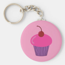 Petit gâteau rose porte-clefs