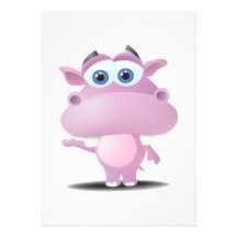 petit hippopotame triste mignon faire-part
