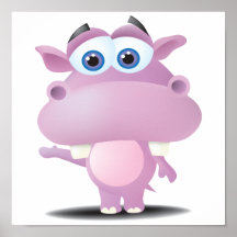 petit hippopotame triste mignon posters