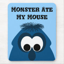 Petit monstre bleu-foncé idiot tapis de souris