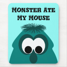 Petit monstre cyan foncé idiot tapis de souris