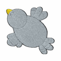 Petit motif bleu de broderie d'oiseau polo brodé