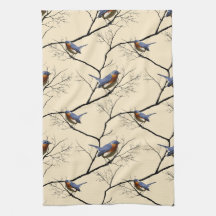 Petit oiseau bleu, serviette de cuisine modelée linge de cuisine