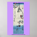 Petit oiseau sur une branche par Ando, Hiroshige Posters