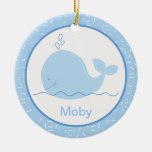 Petit ornement customisé de baleine bleue