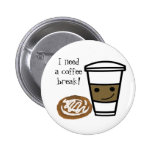 Petit pain de café et de cannelle pin's avec agrafe