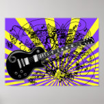 Petit pain vintage de la roche N de musique de feu Posters