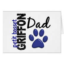 Petit papa 2 de griffon de basset cartes de vœux