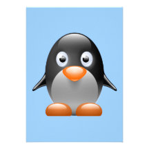 Petit pingouin mignon invitation personnalisée