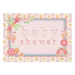 Petit rose d'invitations de baby shower d'insectes