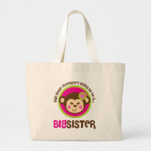 Petit singe allant être une grande soeur sacs fourre-tout