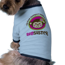 Petit singe allant être une grande soeur tee-shirts pour animaux domestiques