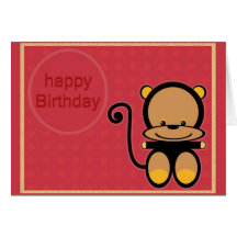 petit singe de joyeux anniversaire cartes de vœux