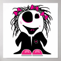 petit zombi mignon girly affiche