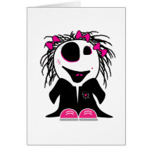 petit zombi mignon girly cartes