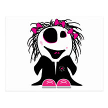 petit zombi mignon girly cartes postales