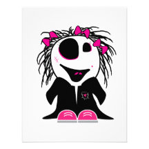 petit zombi mignon girly invitation personnalisable