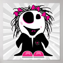 petit zombi mignon girly posters